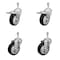 Service Caster 4 Inch SS Black Poly Swivel 10mm Threaded Stem Caster Total Lock Brake, 2PK SCC-SSTSTTL20S414-PPUB-BLK-M1015-2S2 - alternate 1
